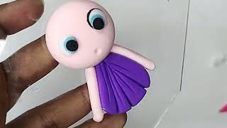 Make cutest Cute Doll with Clay Easy tutorial for beginners//Easy Clay art for beginners