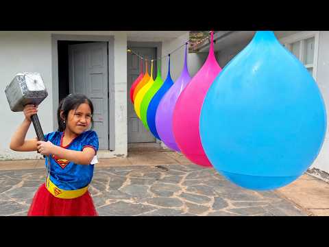 Popping Giant Water Balloons 🎈 Learn ABC Letters | Balloon Popping & Balloon Pop