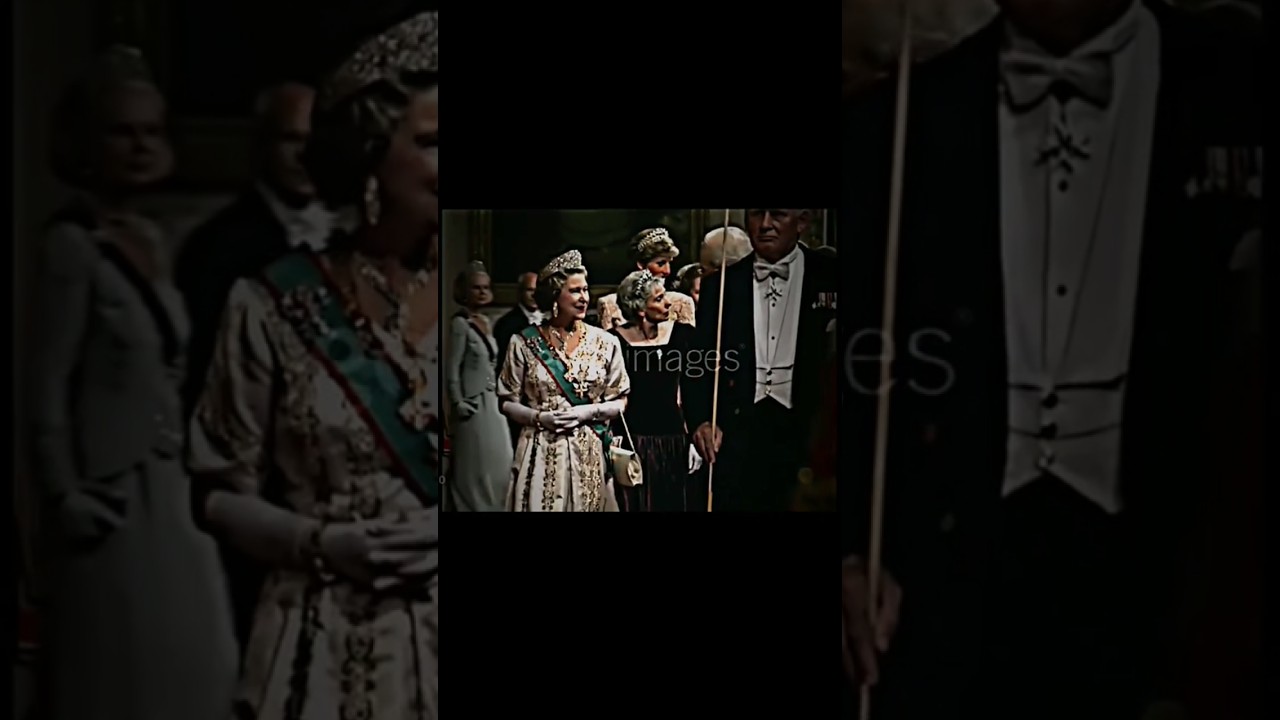 The Queen grands entrance with world leaders royal 1990s 🌍✨