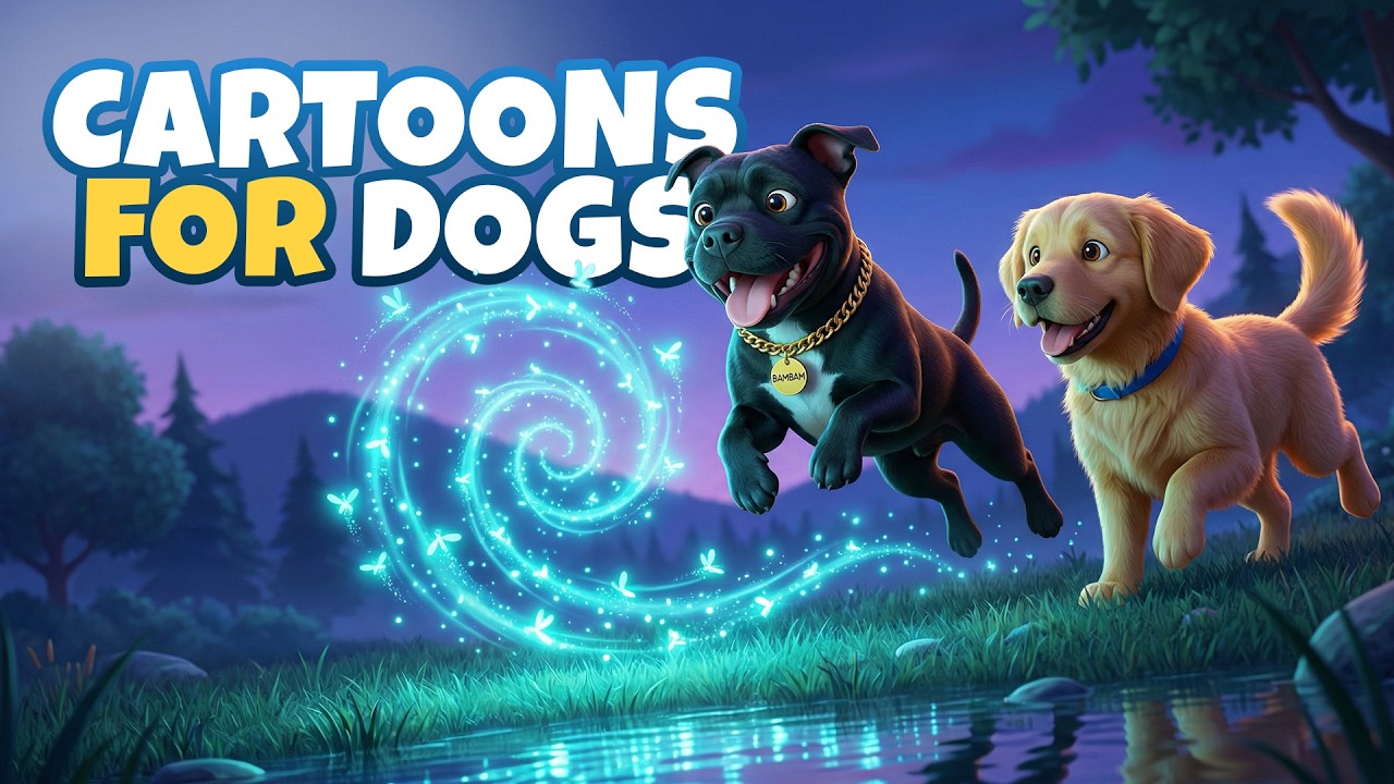 Dog Cartoon: Anti-Boredom Video for Dogs Home Alone – Colors Dogs Can See & Calming Music