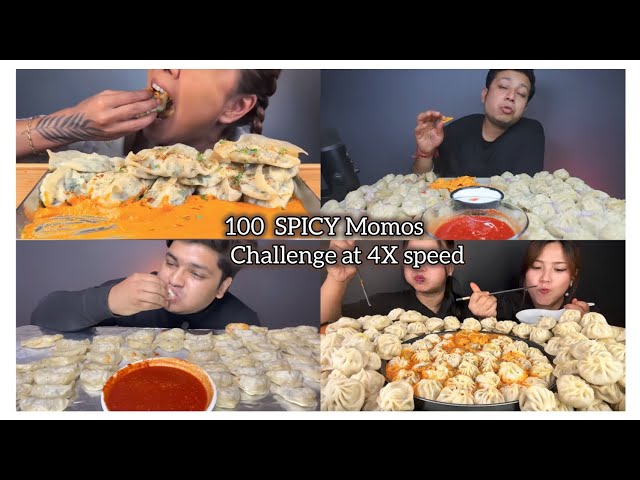 100 MOMOS EATING CHALLENGES EATING 🔥 DUMPLINGS & MOMOS FROM ALL AOUND THE WORLD  #asmr #momos 