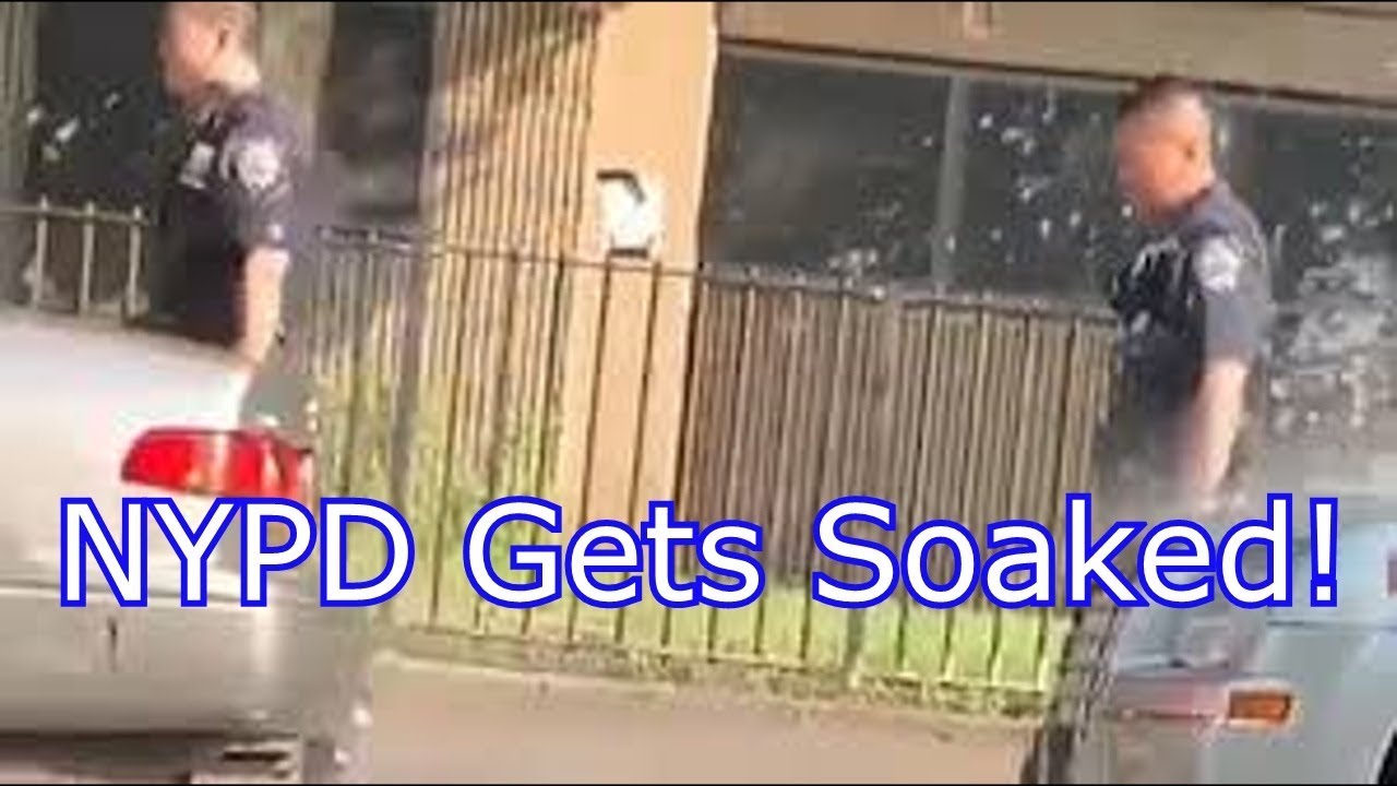 NYPD Cops Doused With Water - YouTube