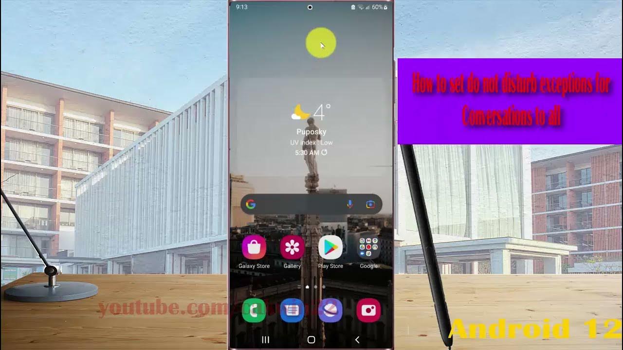 Samsung Galaxy S22 Ultra How to set do not disturb exceptions for