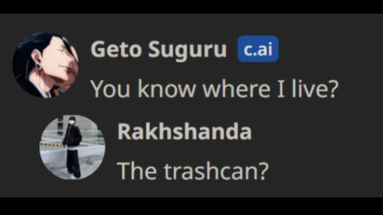 Character ai. ... but i bully Geto Suguru (hella requested)