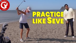 Practice golf on the beach like Seve Ballesteros