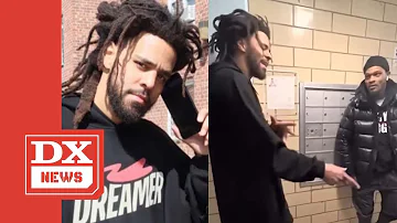 J. Cole Pulls Up To Aspiring Rappers Listening Session In NYC Projects & Gives Advice To Kids Locals