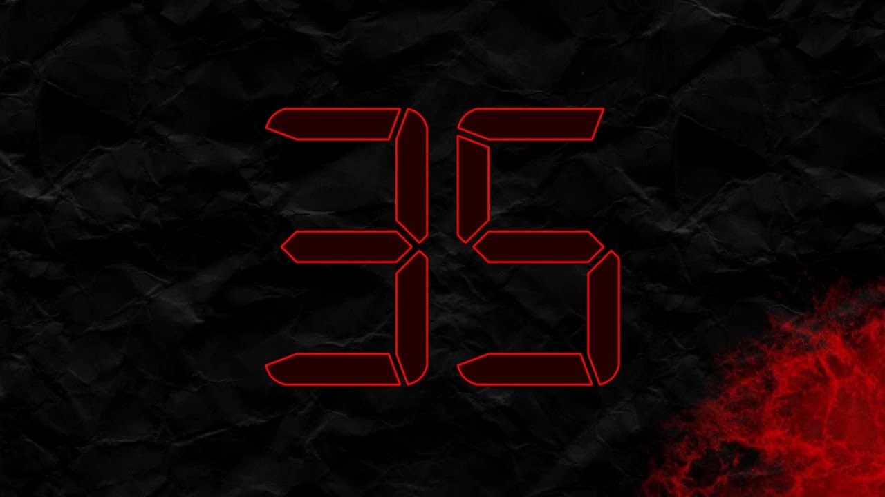 Countdown from 35 to 0 in RED