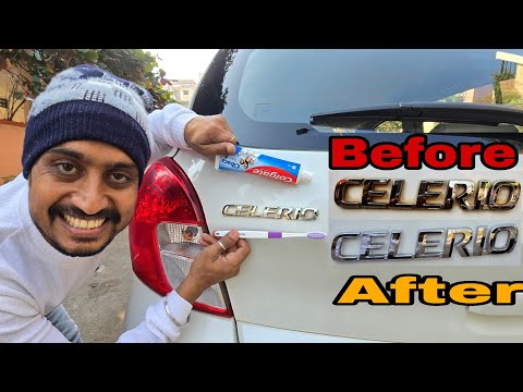 How to Clean Dirty Car logo, name, Emblems, Quickly & Easily at home with easy way Colgate and brush