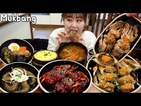 Mukbang | 🦀17,900원 게장 무한리필 먹방 | 부천 꽃게와밥, 간장게장, 양념게장, 새우장