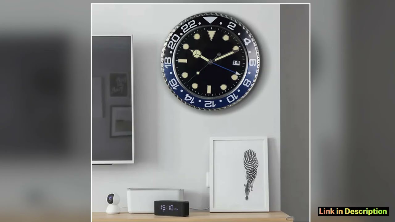 34cm Luxury Creative Wall Clock Modern Metal Design Art Wall Clock Home Large Digital Luminescent