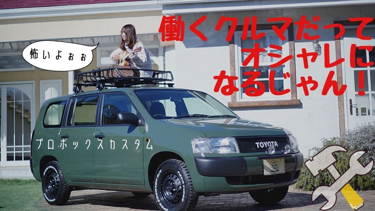 【紹介動画】プロボックスをモスグリーンでオールペイントしてキャリアも着けました！