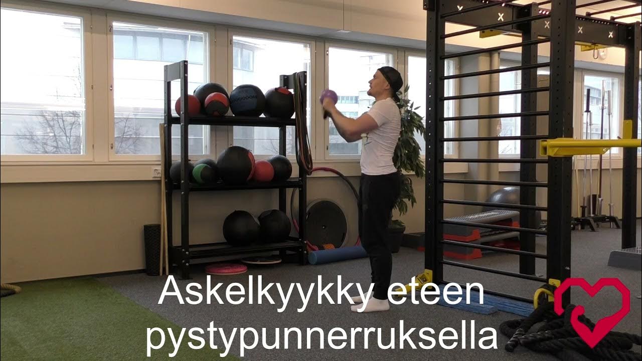 Askelkyykky eteen pystypunnerruksella Kahvakuula