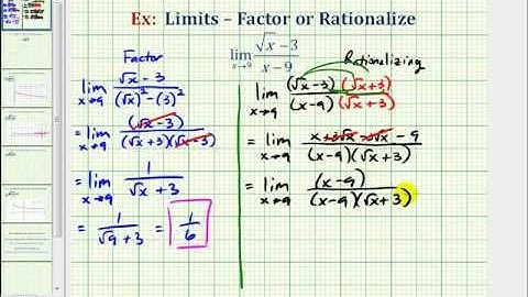 Ex 1: Find a Limit by Rationalizing or Factoring