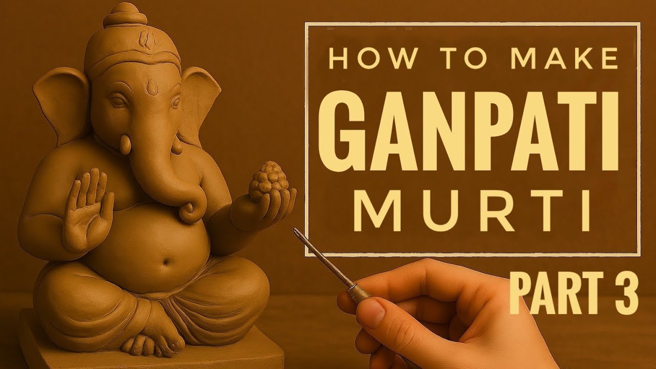 Clay Ganesh Idol Making At Home | Eco-friendly Ganesha At Home | DIY Clay Ganpati bappa | Part 3