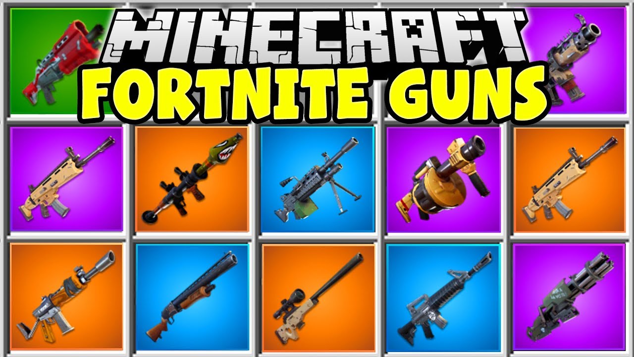 Minecraft FORTNITE GUNS MOD | GOLD SCAR, ROCKET LAUNCHER, SHOTGUNS & MORE!!