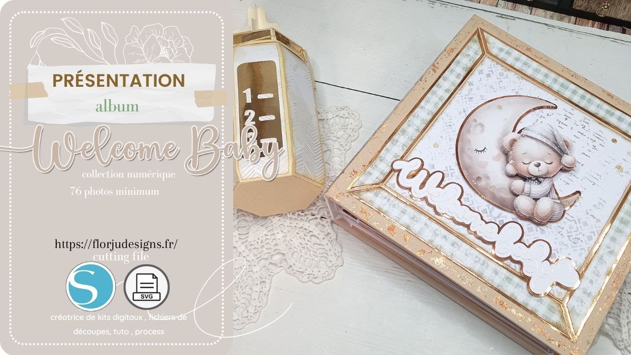 Album Welcome baby 76 photos minimum , tuto à venir #scrap #scrapbook #scrapbooking