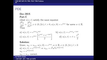 CSIR NET MATHEMATICS || PDE || Part- C || Dec 2015