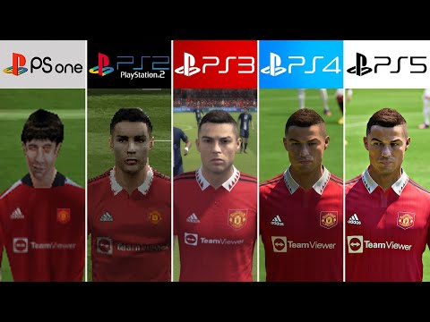 PS5 vs PS4 vs PS3 vs PS2 vs PS1 | FIFA - Comparación de Gráficos y Caras (4k 60fps)
