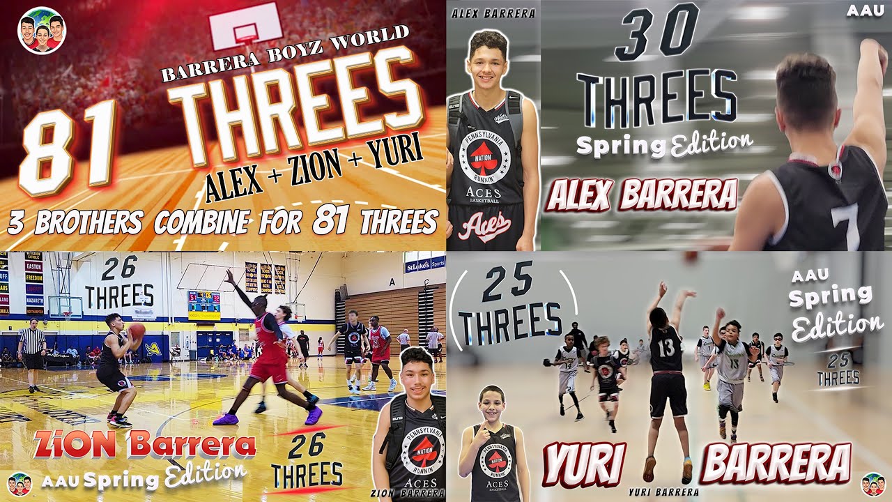 81 THREES ! 3 Brothers Combine for 81 Threes in AAU Basketball Season 