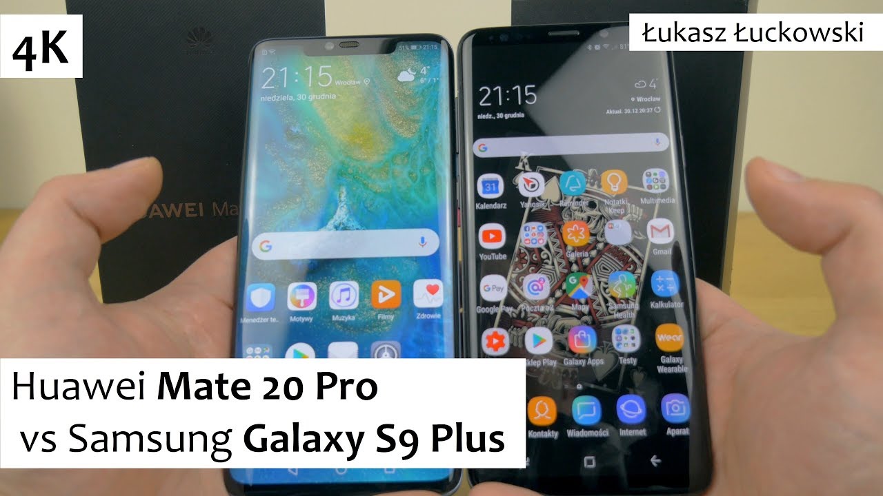 Huawei Mate 20 pro vs Samsung Galaxy S9 Plus | Wygląd - YouTube