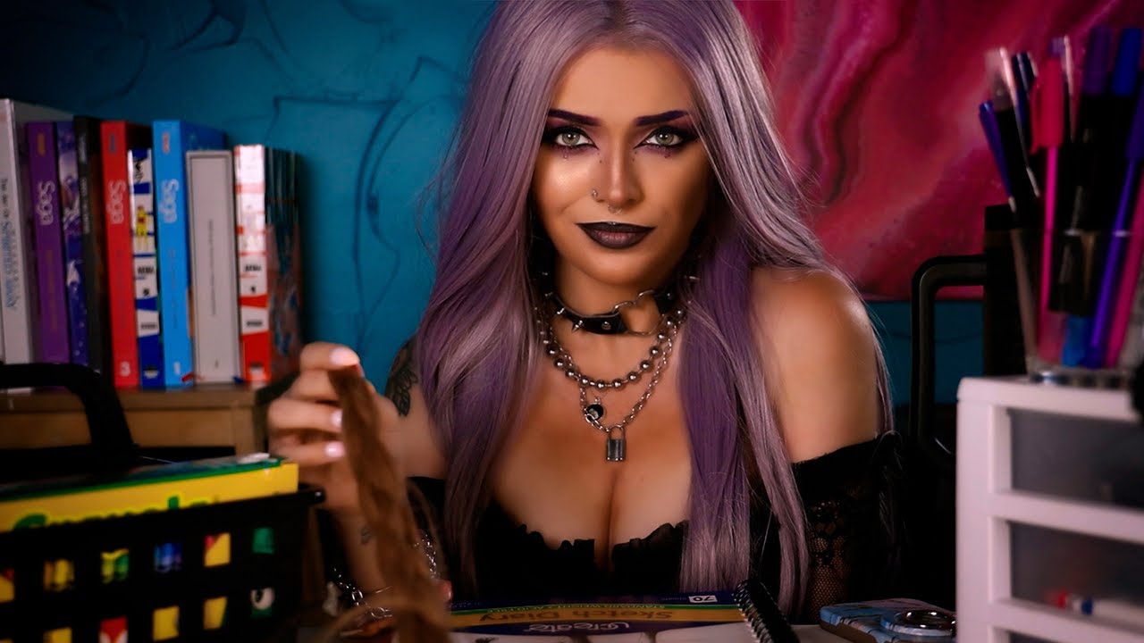 Bossy Flirty Goth Girl At The Back Of The Class Plays With Your Hair & Tells You Your Future | ASMR