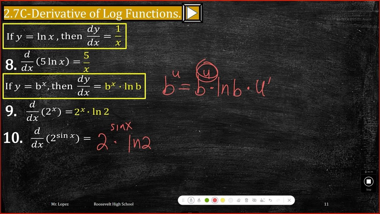 Lesson 2 7C-Derivative of ln x - YouTube