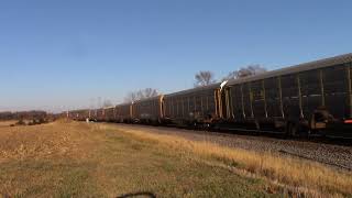 BNSF Meet Up Outside Coal City Between An Autorack & Empty Well Trains!!