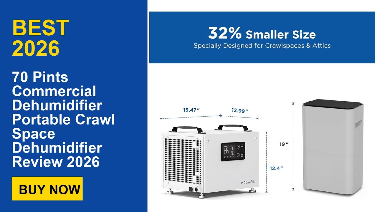 70 Pints Commercial Dehumidifier Portable Crawl Space Dehumidifier Review 2026
