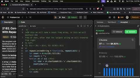 Leetcode POTD 2182. Construct String With Repeat Limit || DSA in Javascript