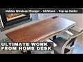 Ultimate Work from Home Desk / Walnut Desk / Wireless Charger / Epoxy Inlay / Standing Desk