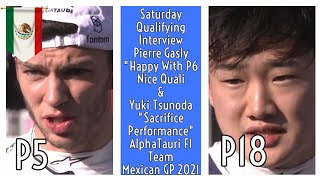 DUO ALPHATAURI BOYS PIERRE GASLY & YUKI TSUNODA POST QUALIFYING MEXICO GP 2021