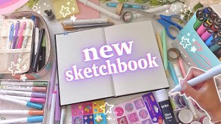 starting & customising my new sketchbook ♡ drawing on the cover, first page & more! screenshot 5