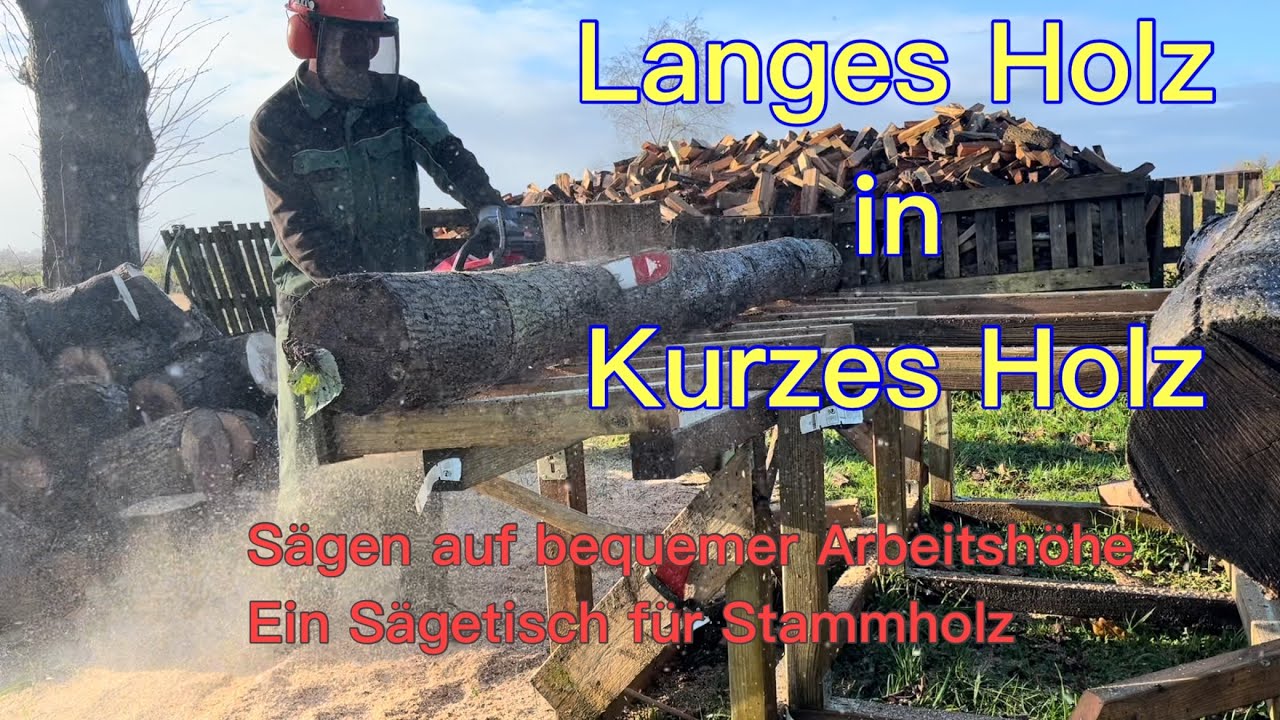 Brennholz sägen - so gehts schnell, macht Spaß und keinen Rücken