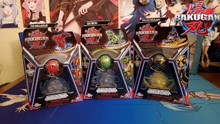 Bakugan Generation 3: Red Titanium Nillious, Green Titanium Troxx, and Black Octogan SA Unboxing