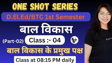 DElEd 1st Semester Bal Vikas Class/Chapter-03,Class-04/Deled First Semester Child Development Class