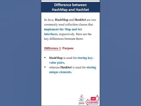 Difference between HashMap and HashSet #java #techinterviews # ...