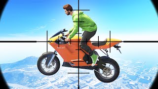 SNIPE THE FLYING BIKERS! (GTA 5 Funny Moments)