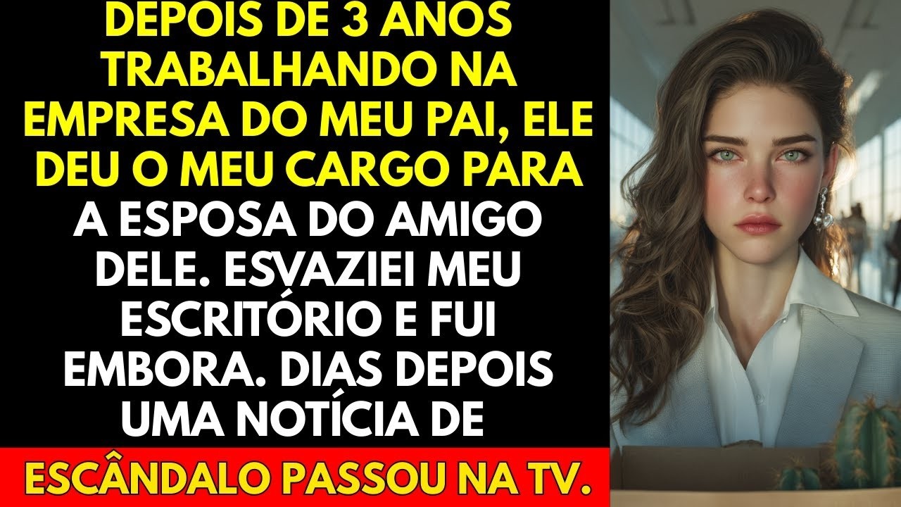 Depois de 3 anos trabalhando na empresa do meu pai, ele deu o meu cargo para a esposa do amigo d