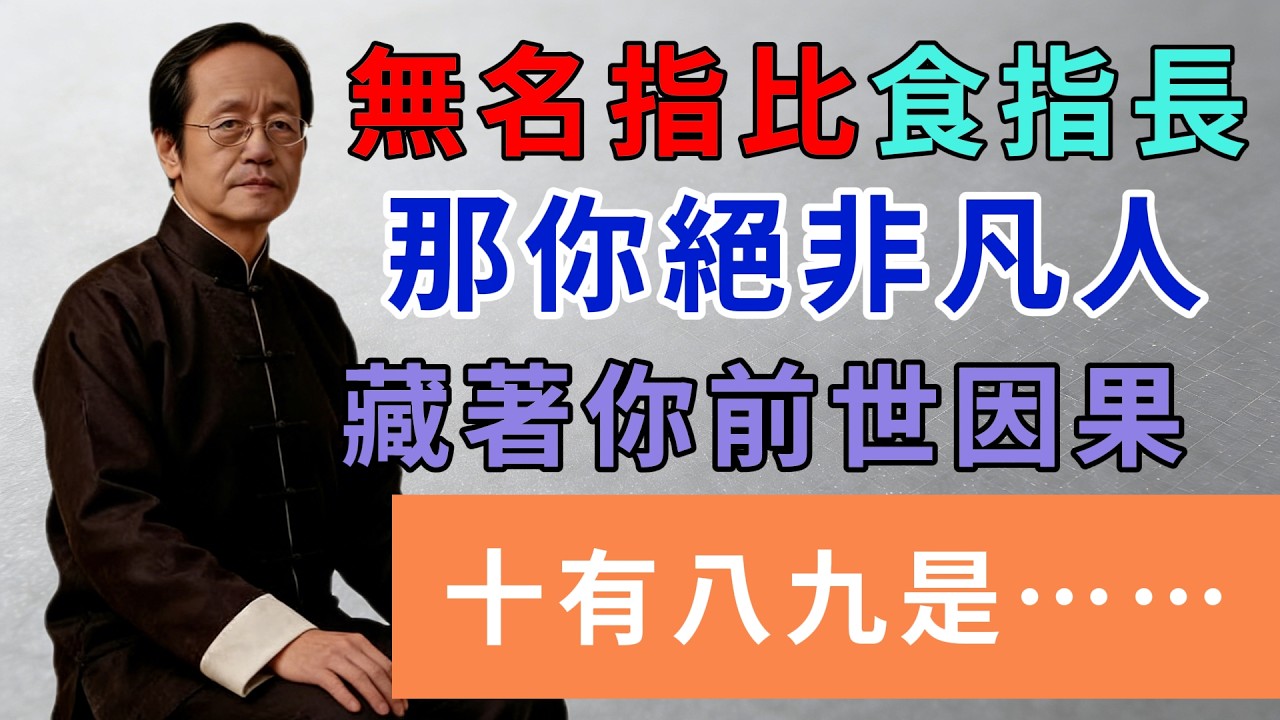 無名指比食指長，那你絕非凡人，藏著你前世因果，十有八九是……