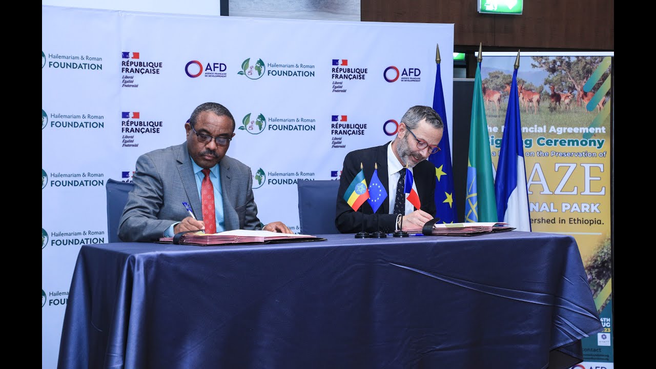 The Financial Agreement Signing Ceremony b/n  HRF and the Agence Française de Development