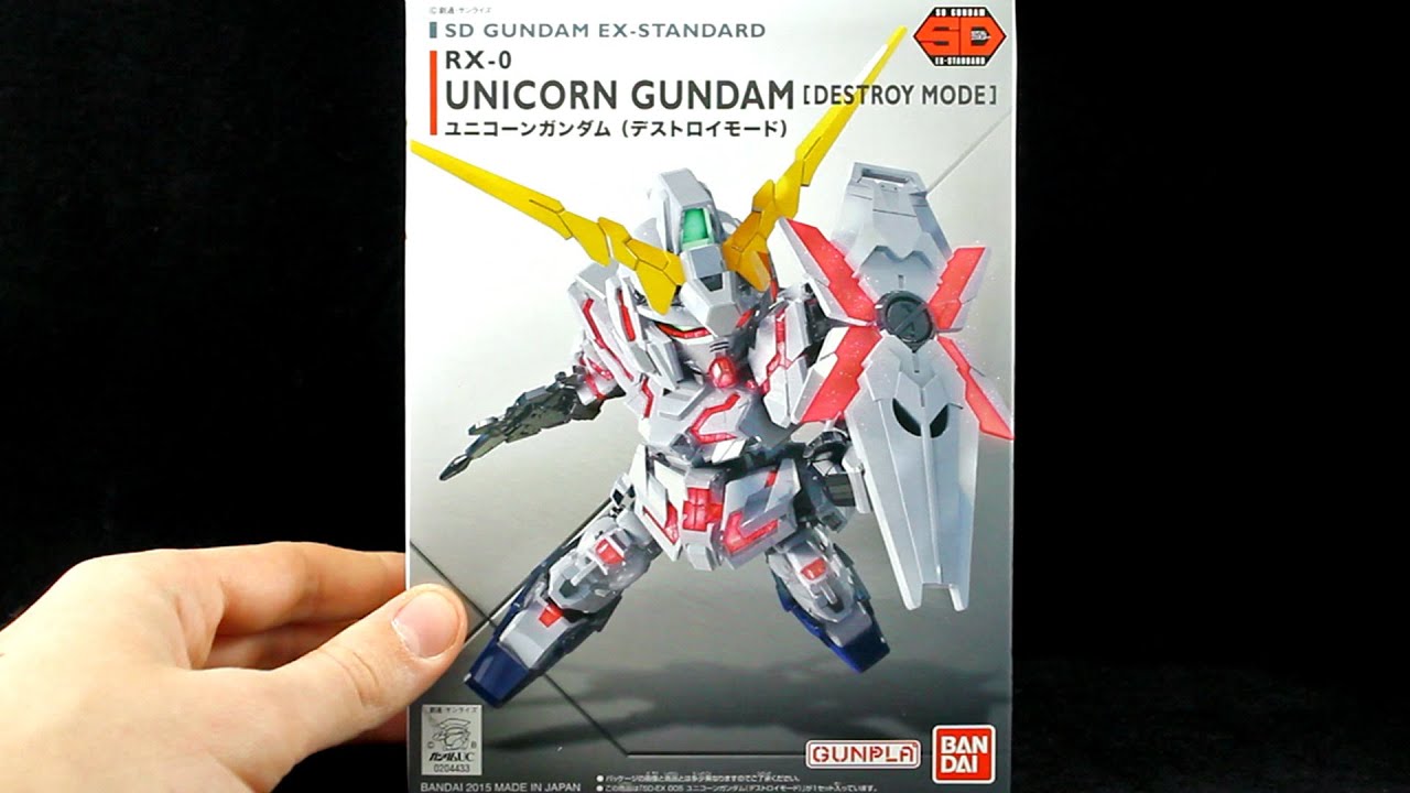 452 - SD Ex-Standard Unicorn Gundam [Destroy Mode] UNBOXING - YouTube