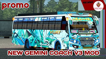 NEW GEMINI COACH V3 BUS MOD BUSSID🤩🤩/VERA LEVEL BUS MOD🥳🥳/(promo)/GAMING TAMIZHA