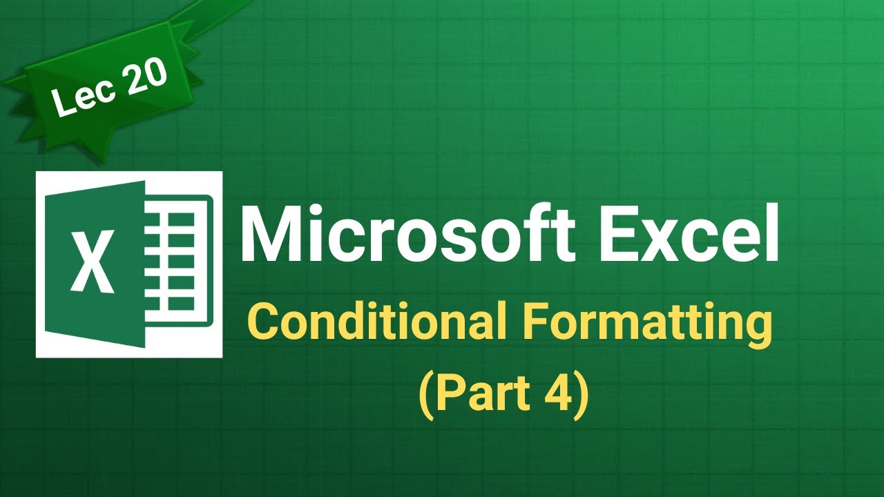 MS Excel Lecture 20 | Conditional Formatting (Part 4) | Advanced Rules | Excel Hindi 2026 Tutorial