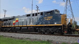 CSX stack train I038 headed westbound in Monroe NC with The seaboard system second 7/16/23🇺🇸