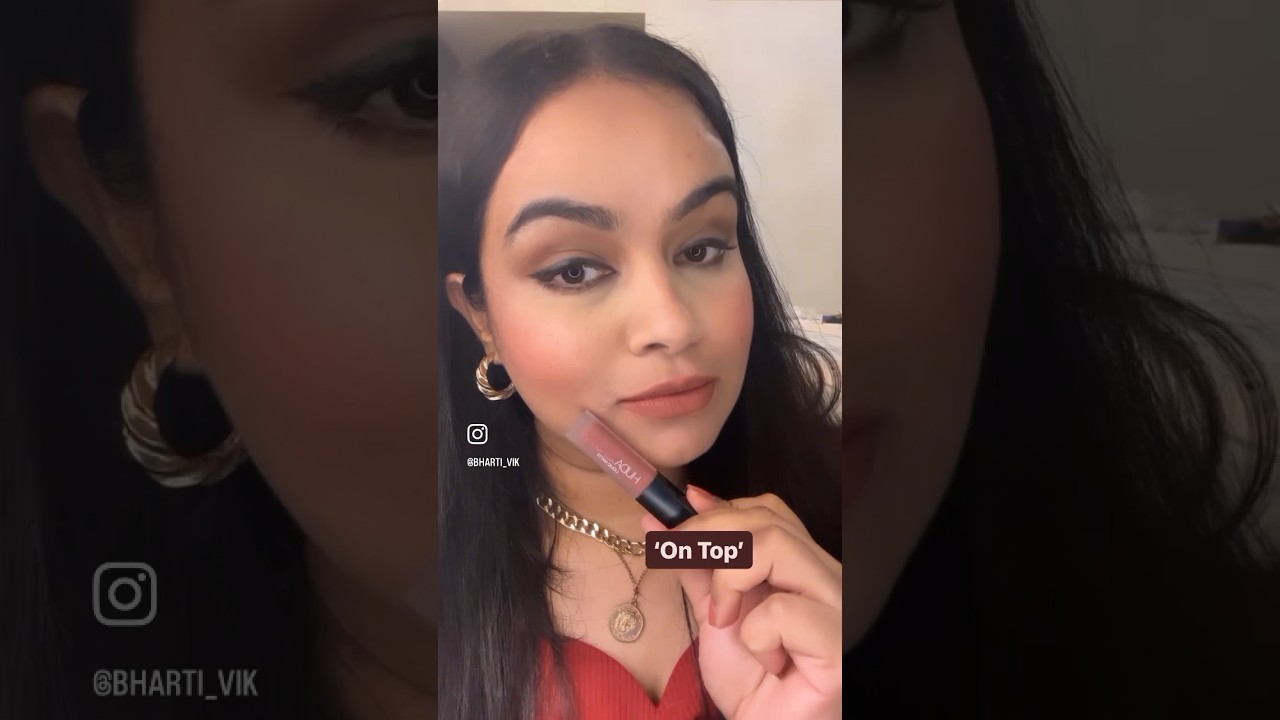 Huda Beauty  Liquid Matte Lipsticks on Indian Skin ‘Brown Obsession’ 