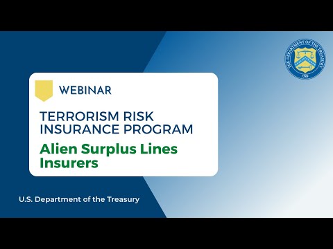 WEBINAR: Terrorism Risk Insurance Program: Alien Surplus Lines Insurers