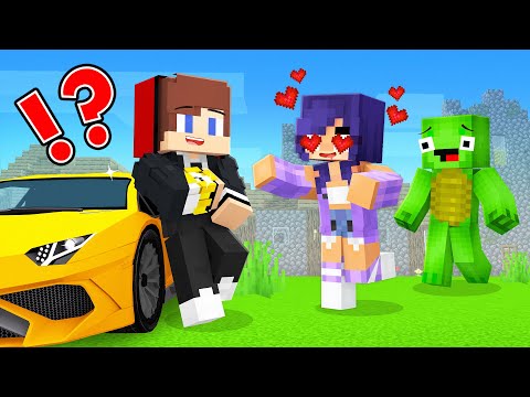 Rich JJ fell in love with APHMAU! JJ and MIKEY - Maizen Minecraft Animation