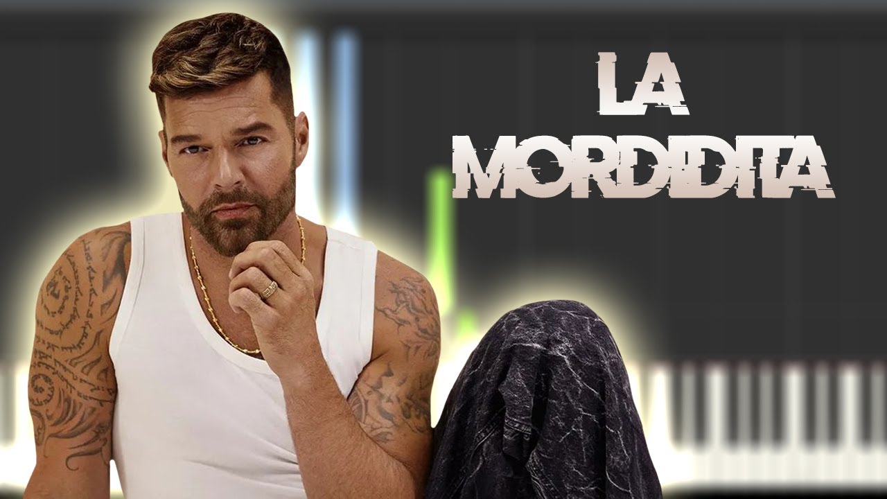 Ricky Martin - La Mordidita | Instrumental Piano Tutorial / Partitura / Karaoke / MIDI