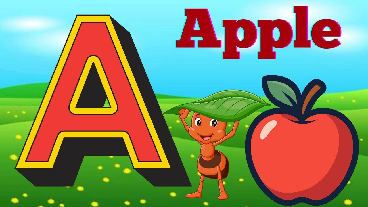 A for apple A for Ant | for English education ABC song | Nursery rhymes ...