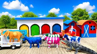 Mantul !! Angkut Sapi Lucu Warna Warni Kerbau Gajah Kambing Unta Beruang Elang Dengan Truk Oleng